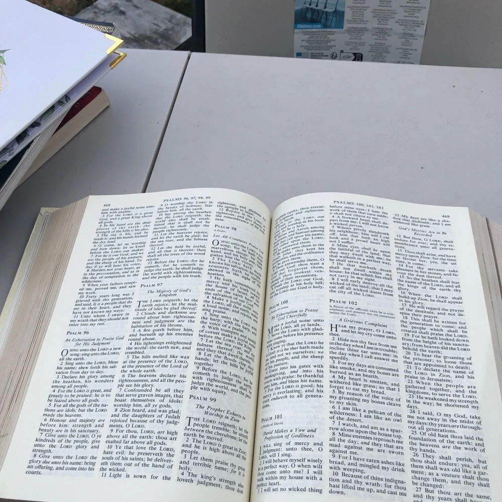 Holy Bible Cream with Gold Embossed Cover Home Health Education 1976